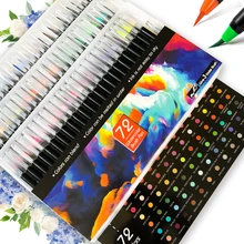 12 В/20 в/24/48/72 шт акварель кисти ручка художественный маркер Войлок художник каллиграфия школьные товары для рукоделия надписи ручки расцветки набор