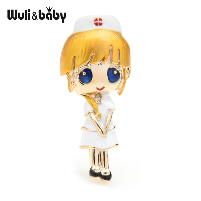 Золотые броши для медсестры Wuli & baby Женская Больничная форма брошь доктора
