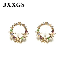 JXXGS, женские корейские сережки-шпильки, стильные/крошечные/трендовые модные/милые цветочные серьги для женщин, женские серьги, подарок