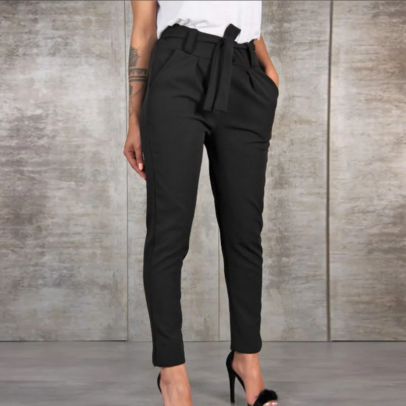 Брюки с высокой талией Женская одежда летние повседневные тонкие брюки
