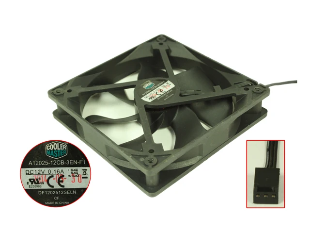 

Cooler Master A12025-12CB-3EN-F1 DC 12V 0.16A 120x120x25 мм 3-проводной Вентилятор охлаждения сервера