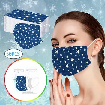 

50pc Adult Star Printed Dust-proof Disposable Mask Breathable Health Care Mascarillas Outdoor Protection Face Mouth Mask