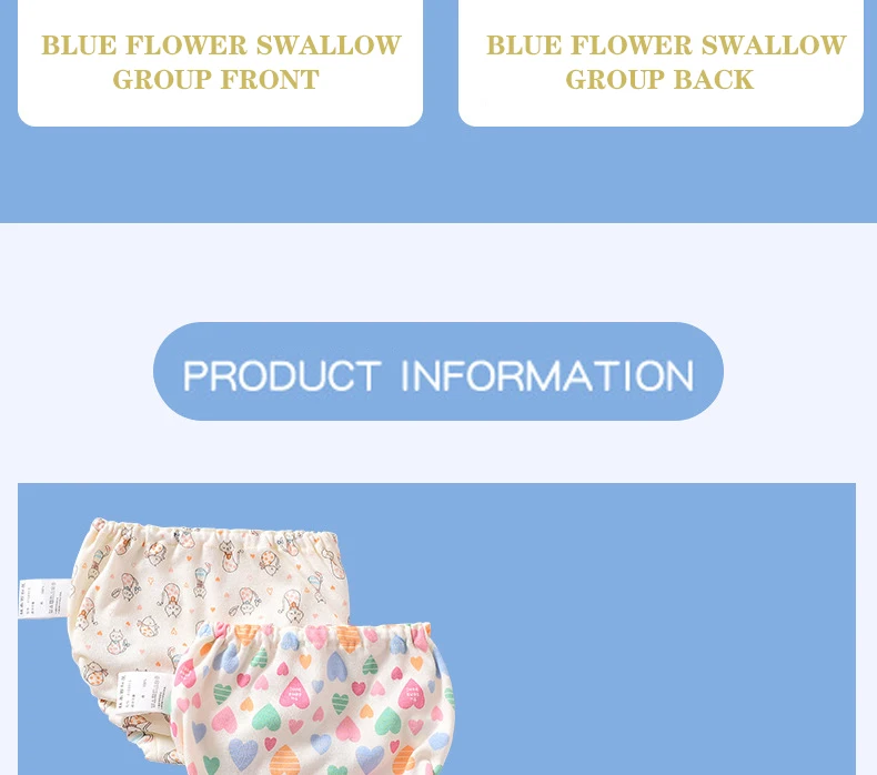 2Pcs New Children's Underwear Cotton Baby Bread Pants Cartoon Without Fluorescence Baby Summer Training Pants