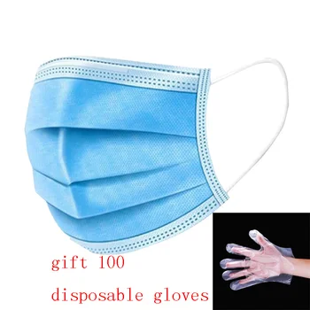 

50PSC Mouth Mask Disposable Black Mouth Face Masks Non-Woven Mask Anti-Dust Mask 3 Filter Activated Anti Pollution