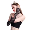 Sexy Lace Jacquard Long Thin UV Half Finger Arm Sleeve Summer  Female Sunscreen Touch Screen Elastic Cycling Driving Gloves K65 ► Photo 3/6