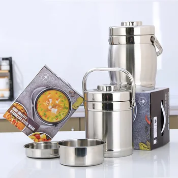 

Zazayu Stainless Steel Insulated Lunch Box 3 Layer Student Adult Bento Box Large Capacity warm keep about 3 hours