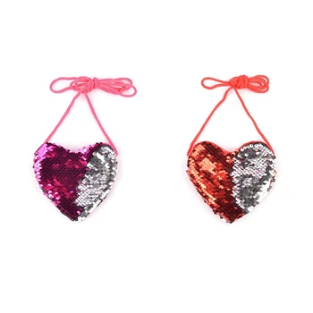 

JHD-2 Pcs New Sequins Heart Kids Shoulder Coin Bag Baby Girls Mini Messenger Bag Cartoon Boys Small Coin Purse Children Handbags