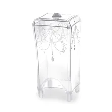 Горячая коробка для хранения пластиковый прозрачный контейнер Настольный для косметики макияж хлопок L99