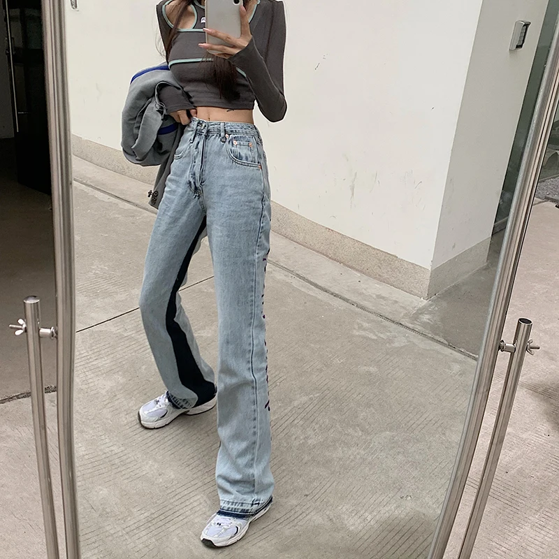 Back Letters Desigual 2021 Women's High Waist Jeans Clothing for Girls  Streetwear Vintage Fashion Straight Mom Boyfriend Jeans - AliExpress  Women's Clothing