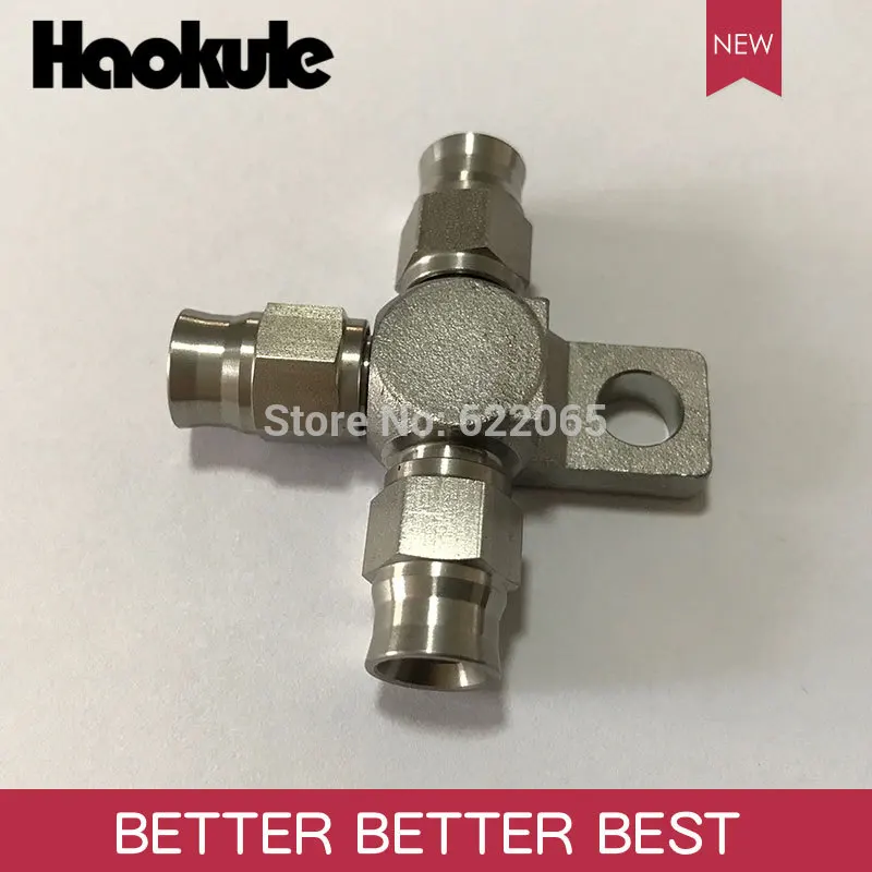 Тройник Haokule из нержавеющей стали 3Way 3AN/AN3 с креплением Tab/AN 3 3/8 24UNF резьба PTFE