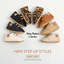 

KIDSUN Newborn Baby Shoes Fashion Simplicity Casual Infant Boys Leather Anti-Slip Falt Rubber Sole Toddler First Walkers