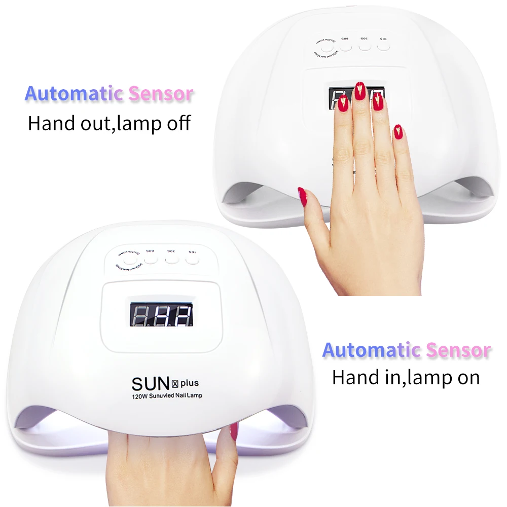 Secador de Unha Leds para Manicure Conduziu a Lâmpada do Unha com 36 Pces Secagem Unha Polonês Lâmpada Sensor Automático Manicure Ferramentas 72w uv Gel 6 lâmpada do prego com 36 pces leds