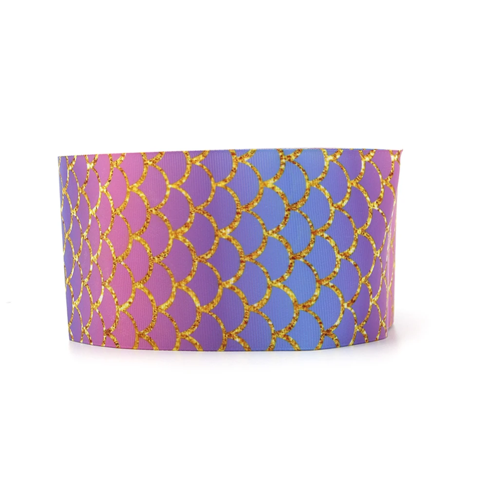 David accessories 7/" 22 мм Рыбная скальэсгрен лента из ткани лента 50 ярдов, материалы для ручных поделок, Свадебная подарочная упаковка, 50Yc8072 - Цвет: 75mm