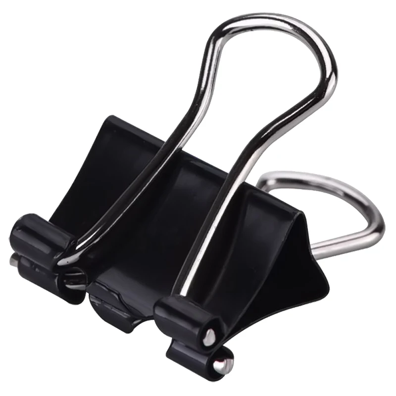 Mini Metal Paper Binder Clips Black+Silver 2 * 40 Pieces (19 mm) | Канцтовары для офиса и дома