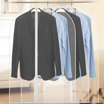 

Transparent PEVA Clothes Dust Cover Clothes Cover Transparent Suit Set Dust Cover Hanging Bag Coat Cover Hanging Pocket