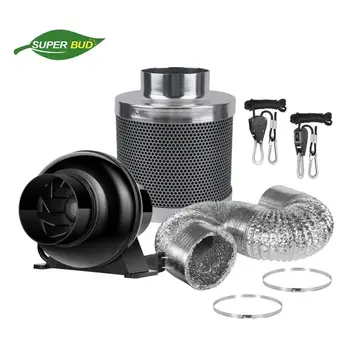 

Super Bud 4 Inch Inline Duct Ventilation Fan Circulation Vent Blower 4" Air Carbon Filter Combo Indoor Grow Tent Grow Kits