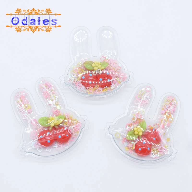 10Pcs Carrot Star Patches Sushi Dessert Mouse Applique Grapefruit Heart Accessory Cherry Rabbit BB Clips Decor Floret Strawberry - Цвет: Cherry Rabbit