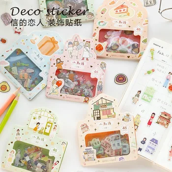 

45pcs/1lot Kawaii Stationery Stickers Little expectation Diary Decorative Mobile Stickers Scrapbooking DIY Craft Stickers