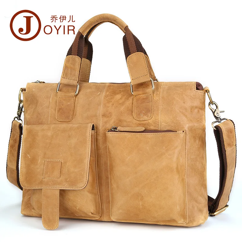 

Horse Leather Retro MEN'S Real-leather Bag Men Business Briefcase Handbag Full-grain Leather Crossbody Bag