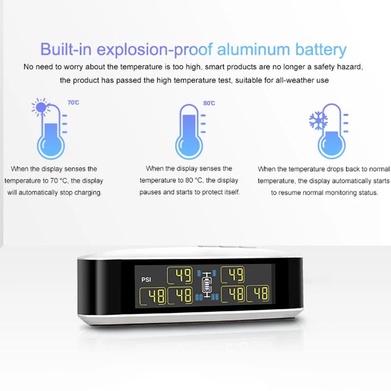 Новая система контроля давления в шинах TPMS в режиме реального времени, мониторинг давления в шинах, температура воздуха 6, противоугонные внешние датчики