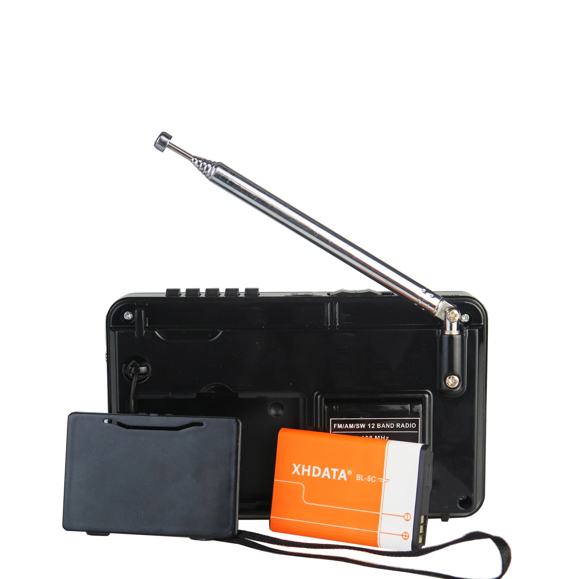 Bandas com Dsp Leitor de Música e Slot para Cartão Receptor de Rádio Xhdata Preto Rádio Portátil am fm sw 12 - Mp3 tf Usb Mini D-328 - Image 5