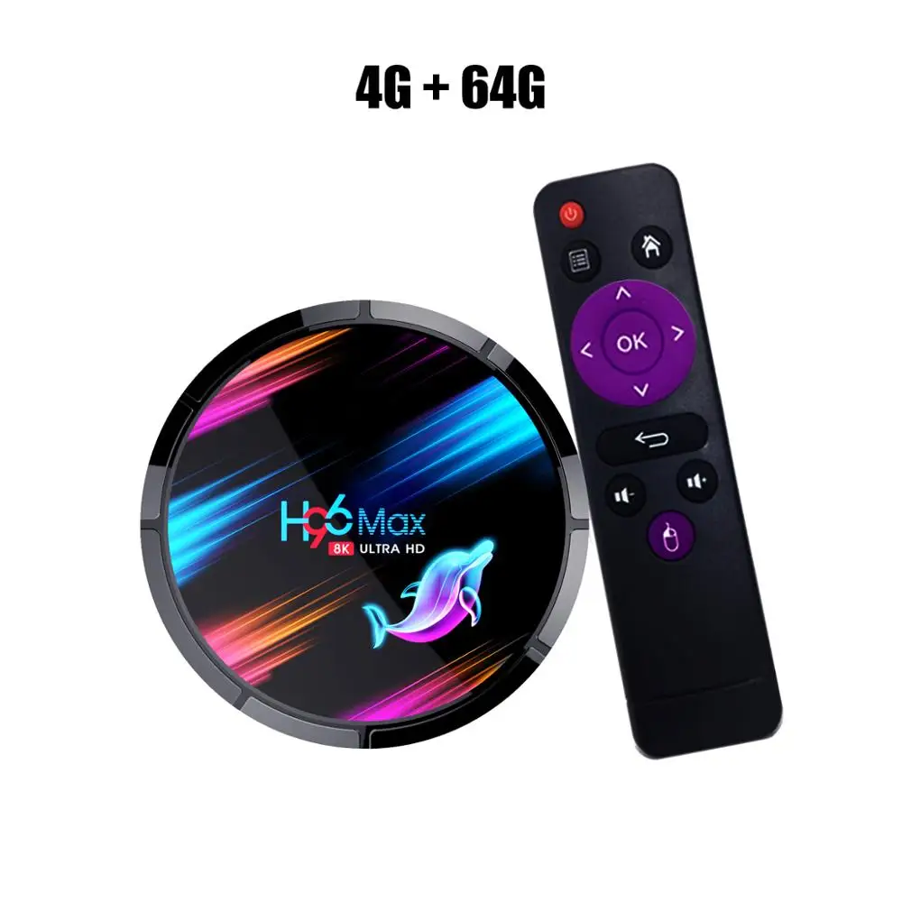 H96 Max X3 Android 9,0 8K ТВ Box Amlogic S905X3 64-бит 4 ядра 8Kx4K@ 24 fps 4Kx2K@ 30fps 4G 128 г Декодер каналов кабельного телевидения компьютерной приставки к телевизору Смарт ТВ коробка - Цвет: 4G 64G