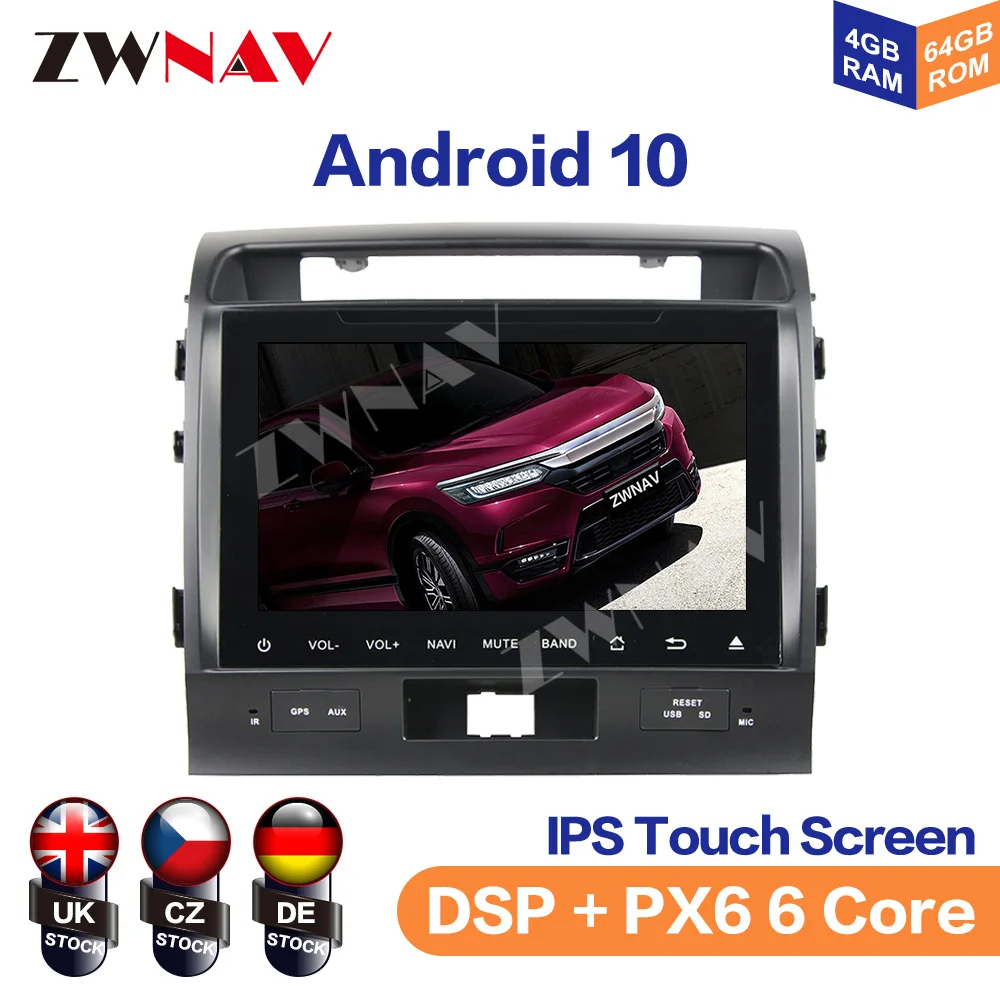 

DSP Android 10.0 Car DVD Player GPS Navigation Multimedia Player For TOYOTA LAND CRUISER 2008-2012 Auto Radio Player Head Unit