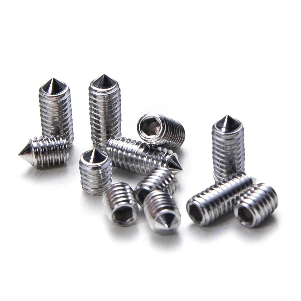 50Pcs M3 M4 M5 Grub Screws Cone Point Hexagon Hex Socket Set Screws S/&K