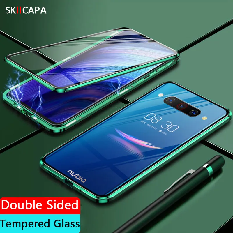 Магнитный адсорбционный чехол для телефона zte AXON 10 Pro, двухсторонний стеклянный металлический бампер, чехол для zte Z20 Z10 AXON 10, задняя крышка