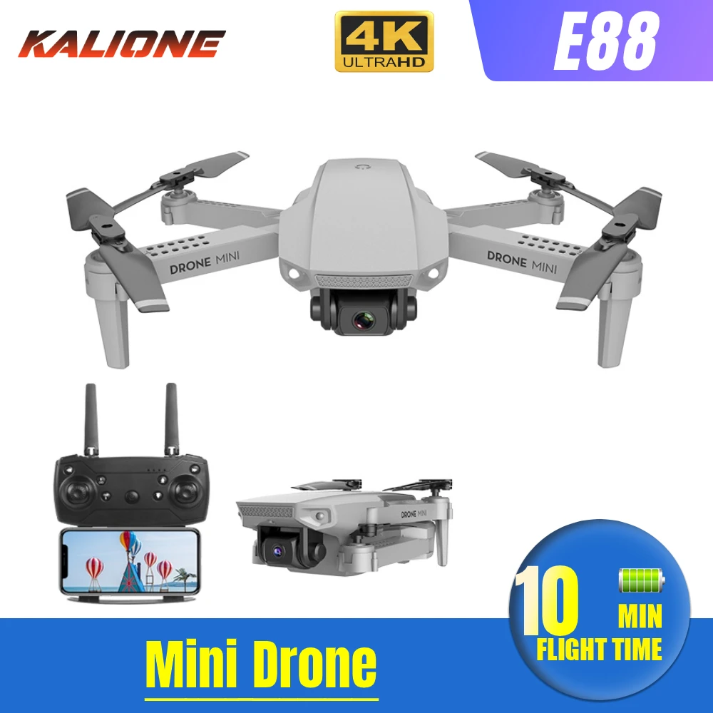 2020 Новый Радиоуправляемый Дрон E88 с камерой HD мини карманные дроны селфи Wi Fi FPV