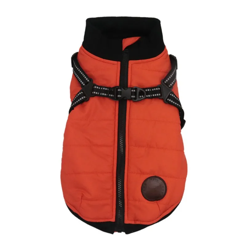 Winter Warm Pet Vest Zipper Jacket Coat Waterproof Dog Clothes For