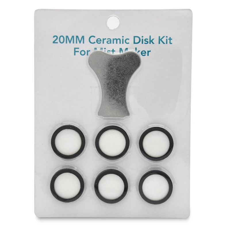 

Ultrasonic Fog Generator 7Pcs Mist Maker Maintenance Kit, Ceramic Disk Ceramic Disk Key Replacement Parts Kits for Fog Machine