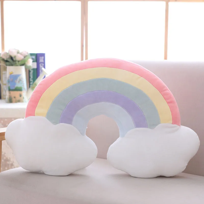New Arrival Stuffed Toys Star Moon Cushion Home Sofa Decoration Nordic Style Rainbow Cuddle Plush Pillows Toy Girls Gifts