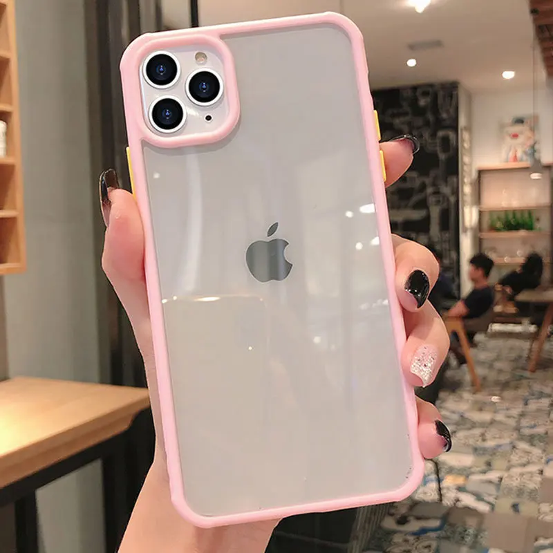 P Lovebay противоударный карамельный цвет чехол для телефона для iPhone 11 Pro Max 7 8 Plus X XR XS Max прозрачный Твердый акриловый чехол - Цвет: P