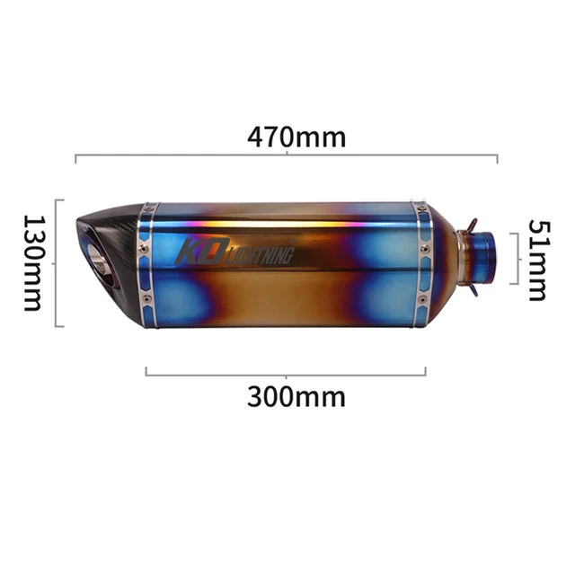 Silencieux d'échappement en alliage de titane bleu, 51mm, avec DB Killer  amovible, pour moto, Scooter, Dirt Bike, 470mm - AliExpress