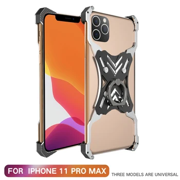 

BuzzLee Aluminum Alloy Shockproof Case for iPhone X XR Xs Max 11 11Pro Max Case With Finger Ring Cover for iPhone 7 8 6 6S Plus