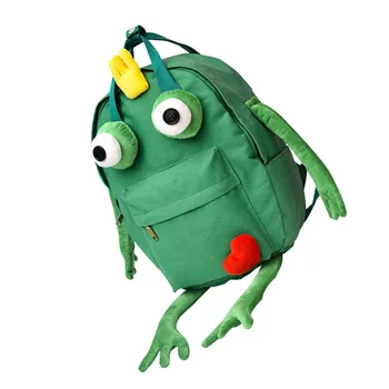 

3D Vivid Frog Plush Backpack Waterproof Children Kids Bag Animal Prints