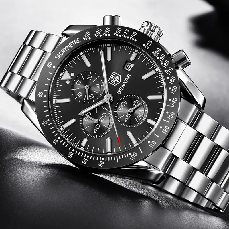 2020 Benyar Moda Rel gio Masculino Marca Superior Prova Dwaterproof 