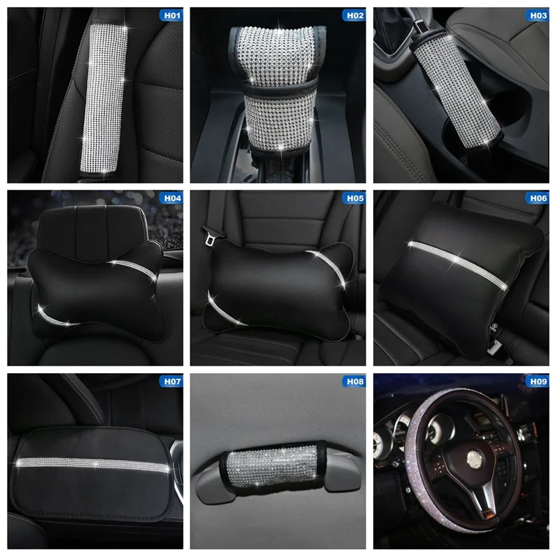 

New Steering Covers Hot Bling Diamond Rhinestones Crystal Car Steering Wheel Cover PU Leather Auto Accessories Case Car Styling