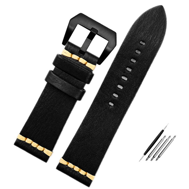 Handmade Vintage Genuine Leather Watchband Pa-ne-rai  T-u-dor 18mm 20mm 22mm 24mm Watch Band Wrist Bracelets Cowhide Straps