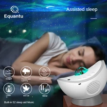 Proyector LED de cielo estrellado y galaxia, luz nocturna ondulada, reproductor de música, control remoto giratorio, decoración de cielo estrellado, luz de dormitorio, regalo