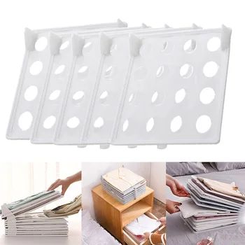

5 PCS Closet Organizer Clothes Folder Clothing Storage Board Fast Laundry Folding Board --M25