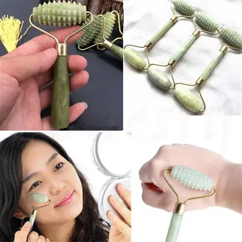 

1pc Portable Double Head Facial Slim Massage Roller Jade Face Slimming Body Head Neck Massage Tools Nature Face Sliming Tools