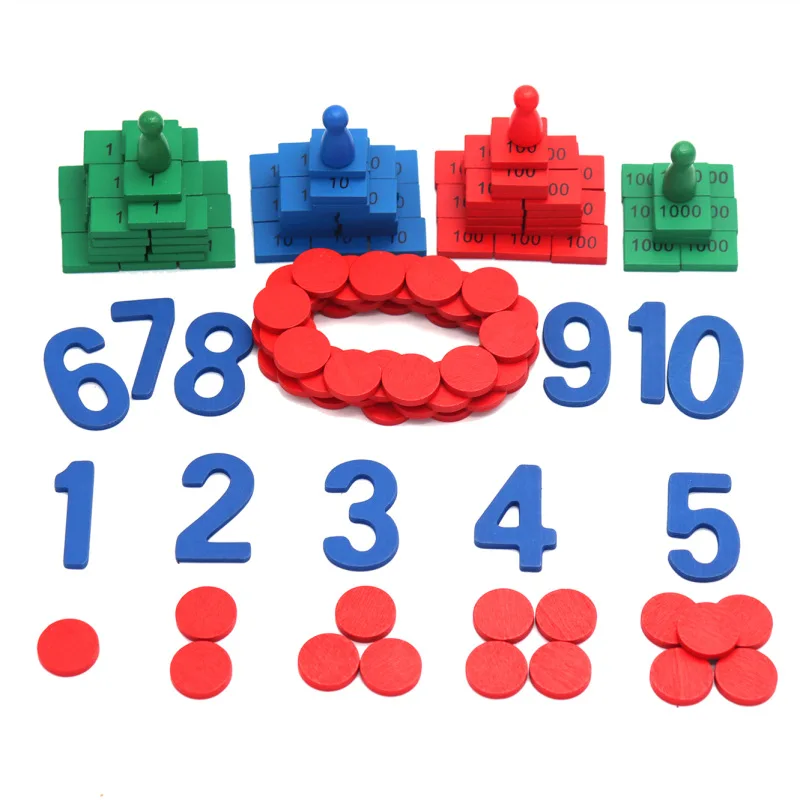 

Montessori Mathematics Instructions Children's Wooden Stamp Game Cards & Counters Toys Digital Cognitive Projects