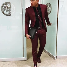 Шикарный Двойка мужские костюмы Slim Fit Свадебные, для жениха, смокинг, недорого, на одной пуговице, формальное платье на выпускной костюм, куртка и брюки для девочек с галстуком-бабочкой