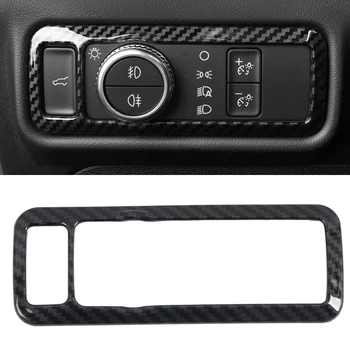 

LHD! Car Styling ABS Carbon Fiber Interior Head Light Switch Frame Stickers Cover Trim for Ford Explorer 2020 2021 accessories