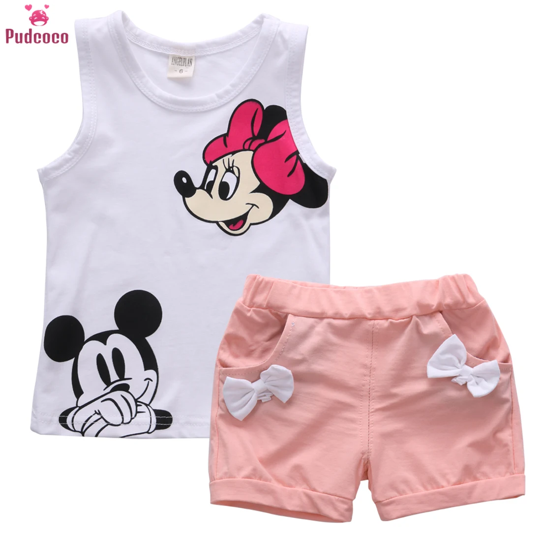 Toddler Infant Baby Girls Minnie Mouse T-Shirt Tops Pants Set Kids Outfits