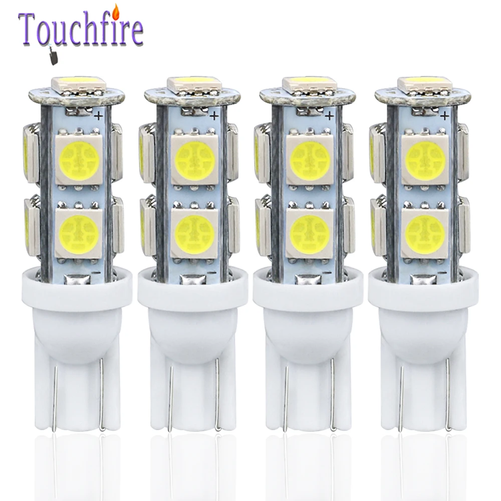 200 шт. T10 194 W5W 5050 SMD 9LED автомобильная лампа, светильник для салона, автомобильная парковочная купольная сигнальная боковая лампа для багажника, белый, синий, желтый
