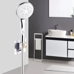 ABS Plastic Chrome High Pressure Big Rainfall SPA Round Bath Showerhead Bathroom Handheld Shower Head With One Stop Button
