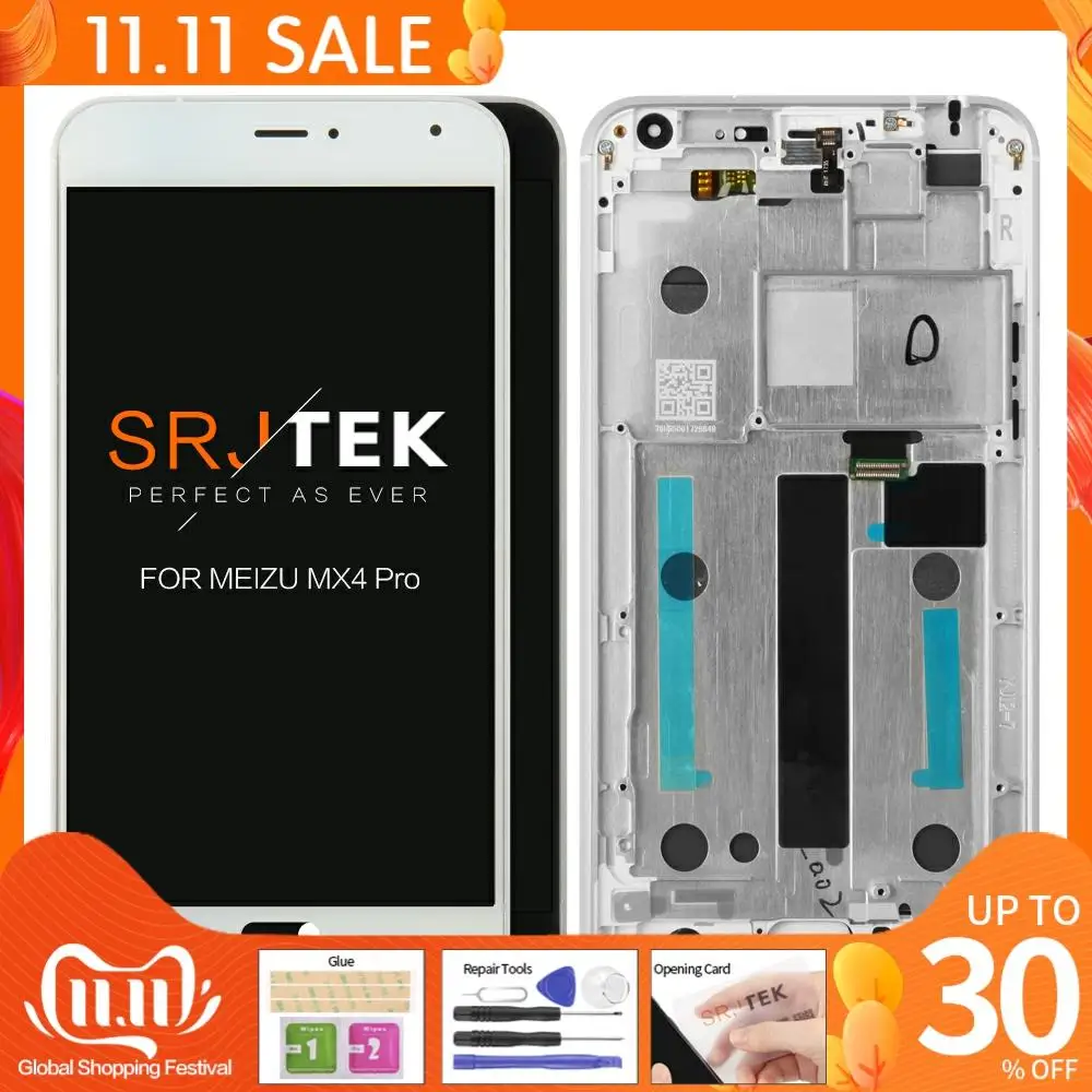 SRJTEK для Meizu MX4 Pro телефон ЖК дисплей + дигитайзер сенсорный экран Стекло 5 &quotЧерный